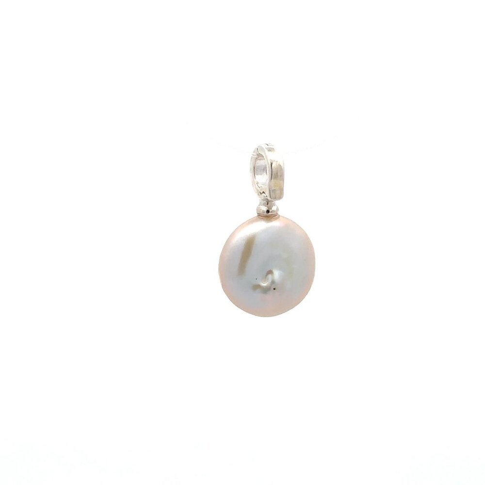 925 Sterling Silver Charm Freshwater Pearl Pendant Charm - Picture 7 of 12